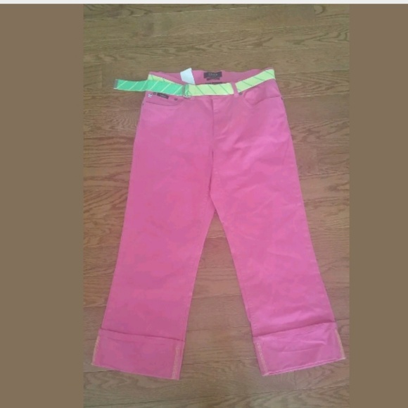 Izod Pants - Izod Jeans Pink Bull Stretch Crop Pants Size 8